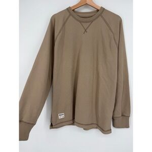 Hollister Men's Oversized Fit Tan Crewneck Sweatshirt Size L